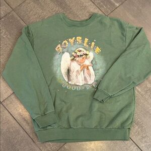 Boys Lie Good Bye Angel Heavy Crewneck Green